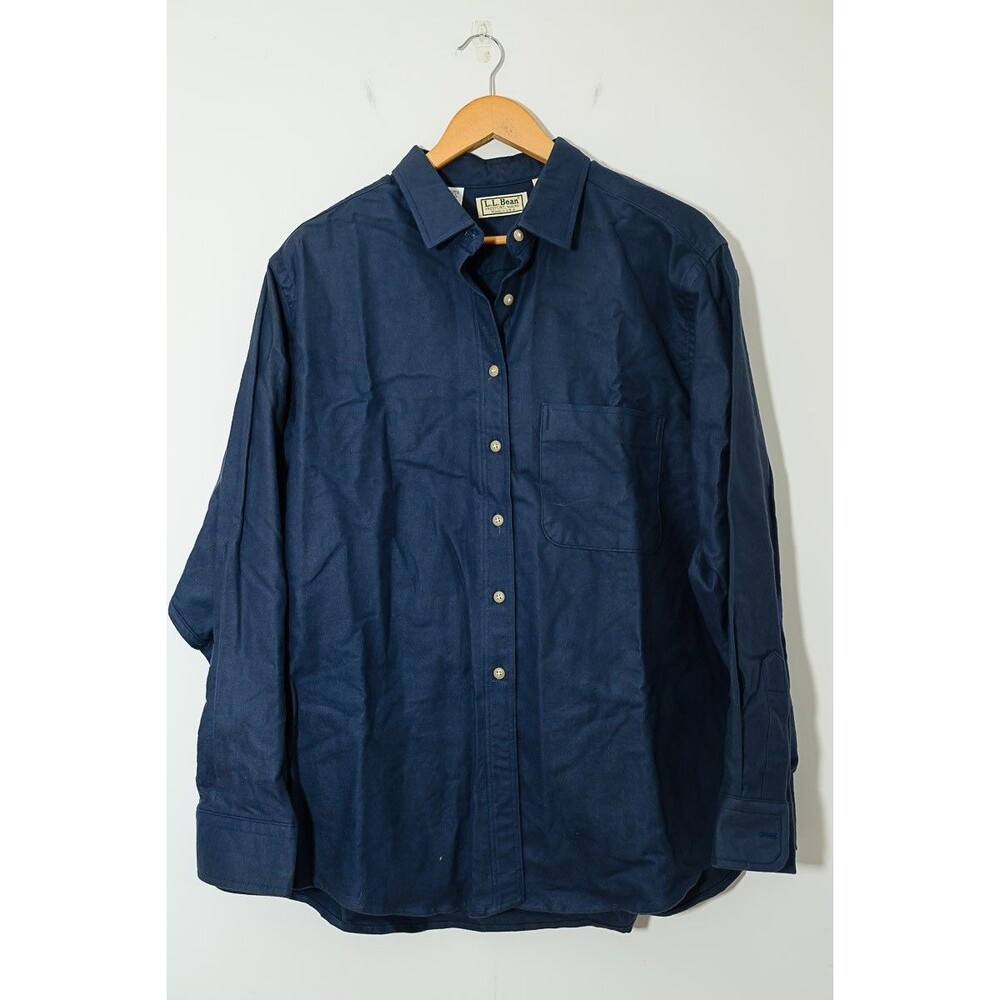 L.L.‎ Bean Button Down Shirt XL Chambray Blue Cotton Vintage US made